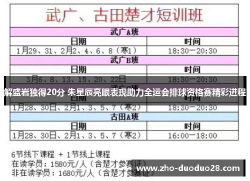 解盛岩独得20分 朱星辰亮眼表现助力全运会排球资格赛精彩进程